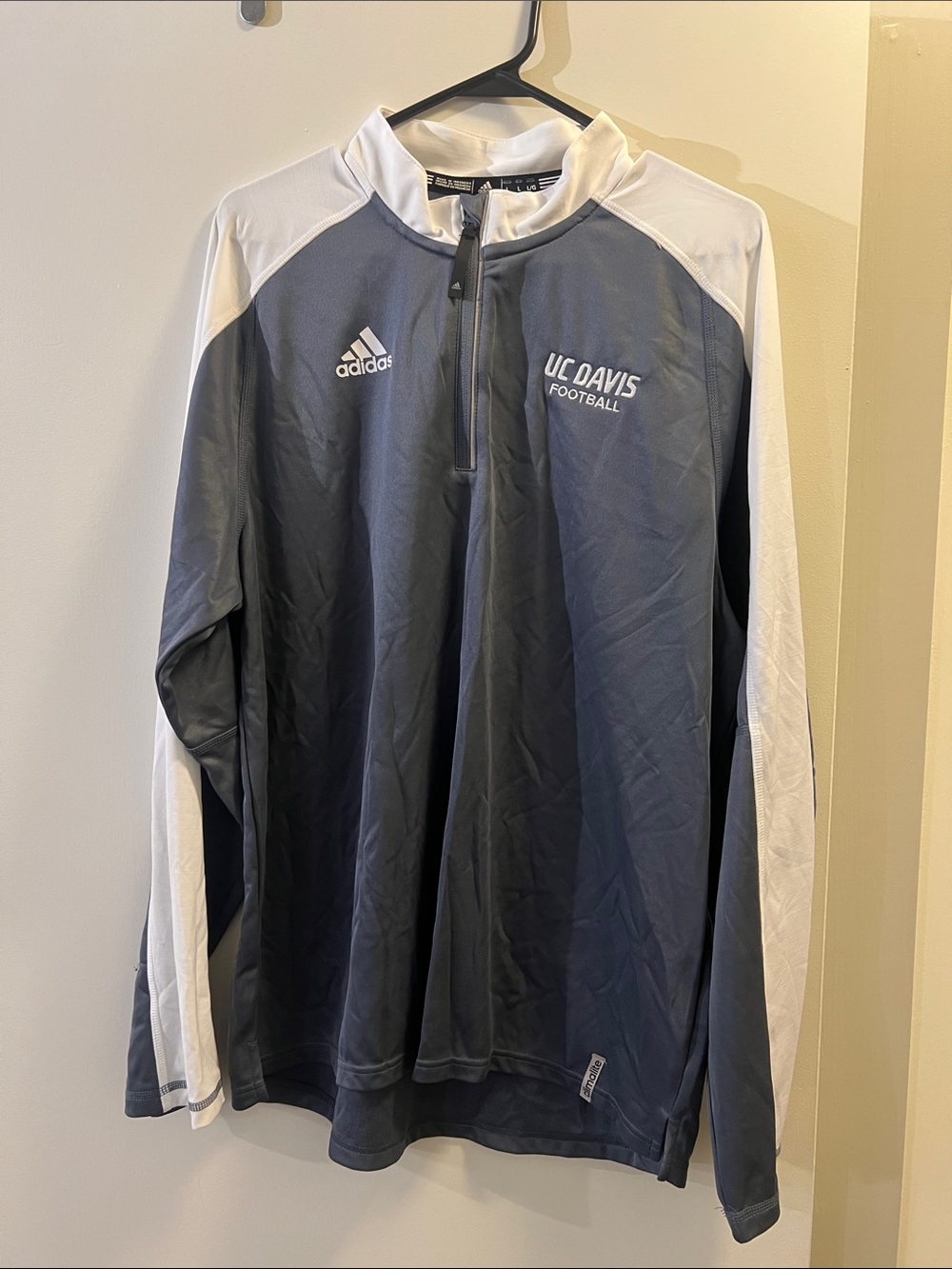 adidas Navy and White UC Davis Football Lightweight Jacket